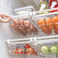 Miniatyrbild 3 av 10: 8-rutnät kylskåpsförvaringslåda matbehållare multifunktionell rymdbesparande transparent kylskåpsarrangör låda