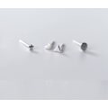 Miniatyrbillede 3 af 5: Sterling Sølv Stud Øreringe Til Kvinder Mænd - 4 Par Hypoallergeniske Enkle Geometriske Små Stud Øreringe Sæt Tiny Cirkel Trekant Kvadrat Bar Stud Øre