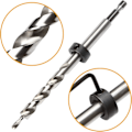 Miniatyrbild 3 av 5: 3/8" 9,5 mm Hex Torsion Steg Borrsats med djupbegränsad ringborr Jig Guide, silverstyle 2