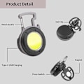 Miniatyrbillede 2 af 5: Mini LED lommelygte COB bærbar arbejdslampe lille nøglering vandtæt lommelygter genopladelig LED arbejdslampe flaskeåbner til camping nødsituation lys