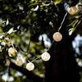 Miniatyrbillede 3 af 5: Lampion Led Lys Girlande Deko Lampe - Hvid Kraft Papir Lanterne - Total Længde 1,5 Meter | 10 Led Hvide Kugler | Leveres Med Stik Til Tilslutning Til