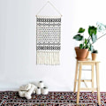 Miniatyrbild 3 av 4: Macrame väggbonad Boho Chic vävd gobeläng bohemisk bomull vävd väggkonst väggdekor för sovrum barnrum bakgrund (kant)