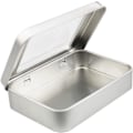 Miniatyrbild 4 av 4: 8 rektangulära tomma metallgångjärnslådor förvaringsbehållare hemförvaringslåda minilåda 10 X 7 X 2 cm (Silver)