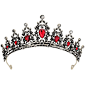 Miniatyrbilde 1 av 5: Bronse Tiaraer og Kroner for Kvinner Krystall Hodebånd for Jente Rød Rhinestone Hårtilbehør for Brud Bryllup Prom Bursdagsfest Dronning Prins