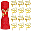 Miniatyrbillede 1 af 5: 12 stk. Jule-Rensdyr Servietringe, 6cm Guld Elg Servietholdere Hjorte Servietspænde