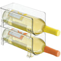 Miniatyrbild 1 av 5: Flaskställ (Set om 2) – Stapelbara flaskställ i plast för vinflaskor, läsk eller andra drycker – Modern vinflaskhållare för 1 flaska – Transparent