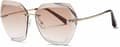 Solglasögon för kvinnor Oversized Rimless Diamond Cutting Lens Klassiska glasögon Ae0534