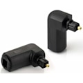 Miniatyrbild 1 av 3: 2x Toslink 90° vinkeladaptrar (Toslink honkontakt till hankontakt), rätvinklig kontakt för optisk digital ljudkabel (TOS-kabel), S/PDIF-kabel