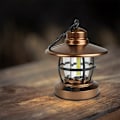 Miniatyrbild 2 av 4: Bärbar LED-tältlampa med batteri, retrolyxig atmosfär för campingbelysning