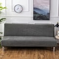 Miniatyrbillede 1 af 4: Mørkegrå strækbar sofaovertræk i elastan, L 190-230 cm