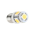 Miniatyrbillede 5 af 5: E10 AC LED Pærer - 10 stk. 6V 5 LED lamper - E10 Miniaturskrue 50Lm (AC 6V)