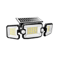 Miniatyrbild 1 av 5: 3 belysningshuvuden 7300lm 305 led justerbar säkerhetsspotlight med 2 rörelsesensorer för trädgårdsgaragesolar utomhuslampor, Ip65 vattentät Floodl