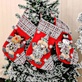 Miniatyrbild 3 av 5: 3st julstrumpa Jultomten Godis Sock Presentpåse Julgranshängande dekorpåse för jul heminredning