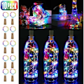 Miniatyrbild 1 av 4: 10-pack LED-flaskelampor, 20 LED 2 m koppartråds ljusslingor, batteridrivna vinflaskelampor (flerfärgade).