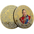 Miniatyrbild 1 av 4: King Charles Coronation Coin, King Charles Iii minnesmynt, brittisk King Stereo Präglat färgtryck, SamlarmyntFärgt guld