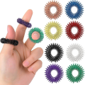 Miniatyrbild 1 av 4: 8 stycken akupressurringar - spikiga sensoriska fingerringar akupunkturringar fidget för tyst stressreducerare och massör förbättrar blodcirkulationen