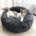 Miniatyrbild 3 av 4: Hundbädd Husdjursbädd Kattbädd Hundsoffa Katt Soffa Fluffy, Mjuk och Tvättbar Kudde för Hundar Katter (70cm, Mörkgrå)
