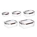 Miniatyrbild 1 av 5: 5 st matförvaringsbehållare med lock, bra tätning, transparent stapelbar design, BPA-fria, läckagesäkra förvaringslådor för kylskåp