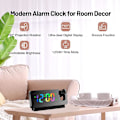 Miniatyrbild 5 av 5: Spegelprojektionsklocka Led storbildsskärm Silent Snooze Kreativ elektronisk projektionsväckarklocka svart