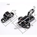 Miniatyrbild 2 av 3: 4-pack svart aluminiumlegering Säkerhet Automatisk fönsterportlås Fjäderbelastningsbult Spärr