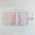 Miniatyrbild 2 av 5: Mini Daisy 3-ring pärm skyddande omslag transparent PVC bärbar dator skyddande omslag lösblad (blå)
