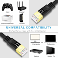 Miniatyrbild 4 av 5: Cat 7 platt Ethernet-kabel, platt RJ45-nätverks LAN-kabel 10 Gbps 500MHz Kompatibel med router, switch, TV-box, PC, PS4 (10m)