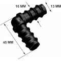 Miniatyrbillede 2 af 5: Maitys rørforbindelser til 16 mm vandingssystem (albue)