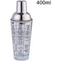 Miniatyrbillede 1 af 5: Cocktail Shaker 400 ml - Blandet Mixer i Glas og Rustfrit Stål Top Cobbler Shaker - Perfekt Gave til Begyndere