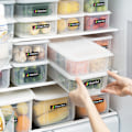 Miniatyrbild 4 av 5: 590ML/1.2L/1.8L Kylskåpsförvaringslåda Transparent Grönsaksfruktbehållare Behållare för Homeiang（S）