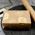Miniatyrbild 3 av 5: Kraft omslagspapper Roll Folie Guld Rose Design omslagspapper för bröllop