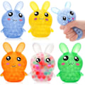Miniatyrbild 1 av 2: 4-pack Squishy påskkanin stressbollar leksak för barn vuxna, stressavlastande fidgetbollar, påskfestgåvor för barn, påskkorgfyllning