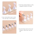 Miniatyrbillede 3 af 5: 2 Sæt Akryl Negle Display Stativ Negle Tip Øvelsesholder Magnetisk Negle Øvelsesstativ Fingernegl Diy Neglekunst Stativ Til Falske Negle Tip Manicure Værktøj