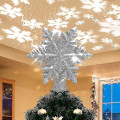 Miniatyrbild 1 av 5: Silver Snowflake Led-projektor Julgransprydnad, Gnistrande Julgransprydnad, Gnistrande Dynamiskt Snöflingemönster, Elpowered Jul