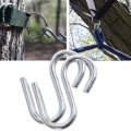 Miniatyrbild 4 av 5: Tunga rostfria S-formade krokar Hängmattekrokar Bärbar resefiske Vandringshängmattekrok (2 stycken silver)