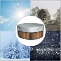 Miniatyrbild 3 av 5: Vattentätt runt uppblåsbart lock för bubbelpool - Vattentätt poolskydd mot damm