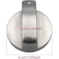 Miniatyrbild 3 av 5: Gasspisknoppar, 4 st, Metall, 6 mm, Silverfärgade, Justeringsknoppar för gasspis