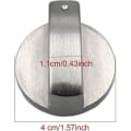 Miniatyrbild 3 av 5: Gasspisknoppar, 4 stycken, metall, 6 mm, silverfärgade, justeringsknoppar för gasspis