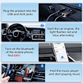 Pikkukuva 2 / 5: Bluetooth-lisälaite, langaton Bluetooth-vastaanotin, sisäänrakennettu mikrofoni handsfree-puheluihin, plug and play, auton kaiutin automaattinen käynnistys
