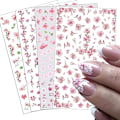 Miniatyrbild 1 av 5: Blomster Nagelsticker Dekaler 4 Ark Vita Körsbärsblommor Nagelkonst Tillbehör 3d Självhäftande Nageldekoreringar Tillbehör Diy Akryl Nagelkonst Ap