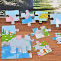 Miniatyrbild 4 av 5: Träpussel med Färgglada Dinosaurier och Zebra - Smart Leksak för Barn