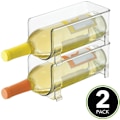 Miniatyrbild 2 av 5: Flaskställ (Set om 2) – Stapelbara flaskställ i plast för vinflaskor, läsk eller andra drycker – Modern vinflaskhållare för 1 flaska – Transparent