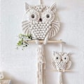 Miniatyrbild 1 av 5: Ugglatapet, Uggla Makram Vägghängande Gobeläng Konstdekor Handgjorda vävda Boho Gobeläng Prydnad Uggla Macrame Gobeläng Stor