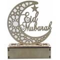 Miniatyrbillede 4 af 5: Eid Mubarak Natlampe LED Ramadan Dekorativ Lampe Træ Kunsthåndværk Lys Muslim Islam Træ LED Lampe