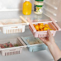Miniatyrbild 1 av 9: Set med 4 Kylskåp Organizer Kökslåda Utdragbar matkorglåda Frukt Färsk förvaringslåda