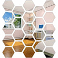 Miniatyrbild 1 av 5: TRIOM 24 st självhäftande väggspeglar i akryl, hexagonformade, för hem, vardagsrum, sovrum (12,6 x 11 x 6,3 cm)