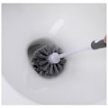 Miniatyrbillede 4 af 5: Blød børste toiletbørste, Høj kvalitet Moderne badeværelse Toilet rengøringsbørste med stativ Halv hvid? 1
