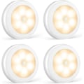 Miniatyrbillede 1 af 3: 2024, 4-pak LED-klæbepind, LED-bevægelsessensorlys med magnetisk base (batteridrevet) (automatisk batteri