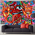 Miniatyrbild 1 av 5: Väggdekor Psykedelisk Arabesk Gobeläng Mystisk Hippie Gobeläng Abstrakt Retro Mönster Trippy Gobeläng Magisk Fantasy Fraktal Gobeläng För
