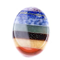 Miniatyrbild 1 av 5: Tumsten för ångest – 7 chakra helande kristall oval ficksten (regnbåge)