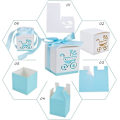 Miniatyrbild 3 av 5: 50-pack presentförpackning, presentförpackning för nyfödda dop, festpresentförpackning, presentförpackning med blått bandgodis